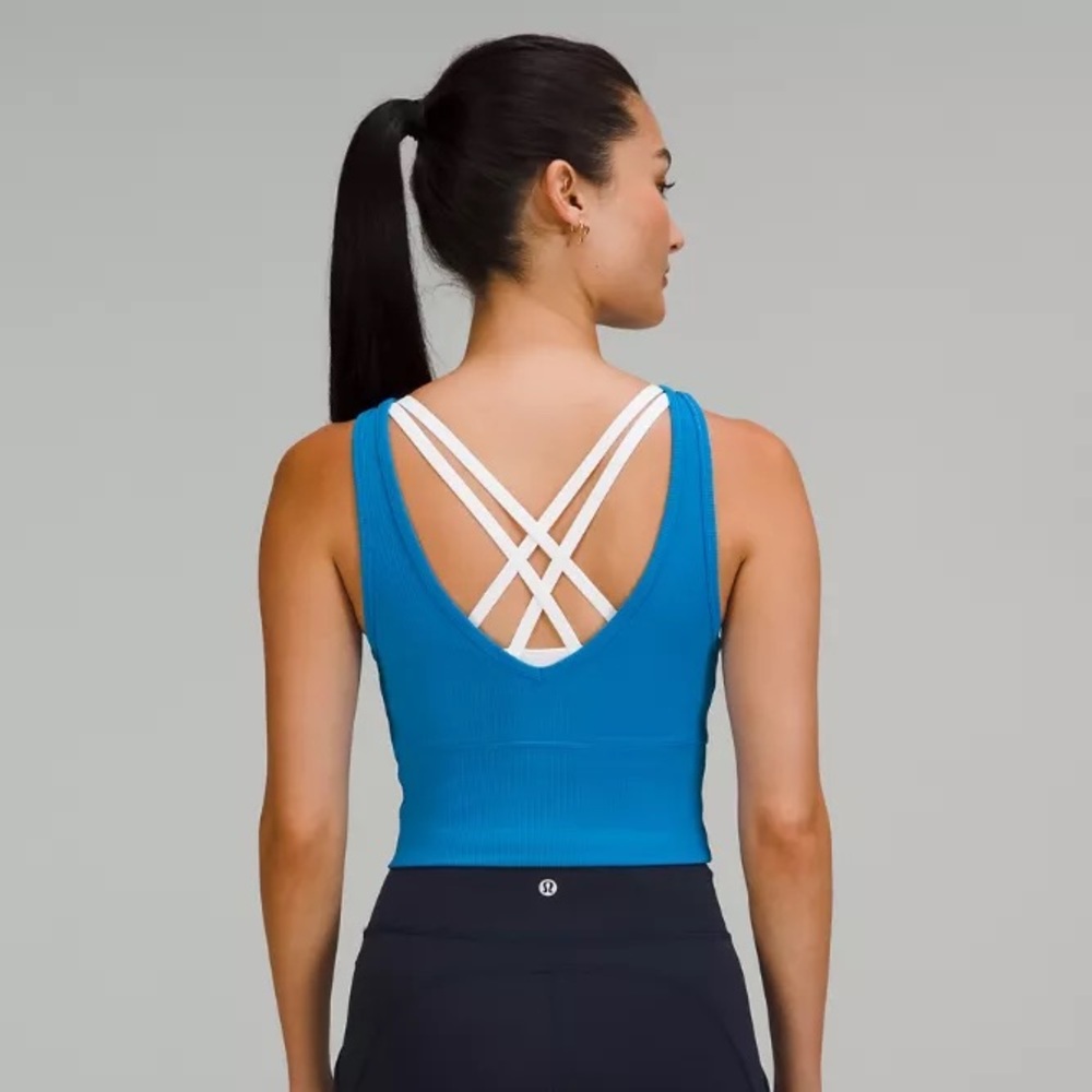 NWOT Lululemon Power Pivot Tank Poolside Blue SZ 10